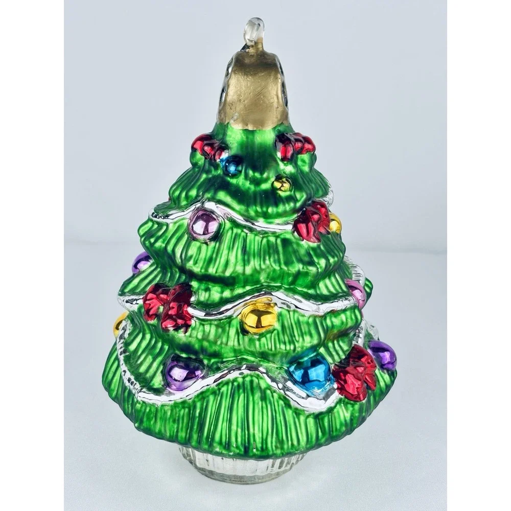 Vintage Kurt Adler Santa's World Glass Christmas Tree Ornament Decor 8